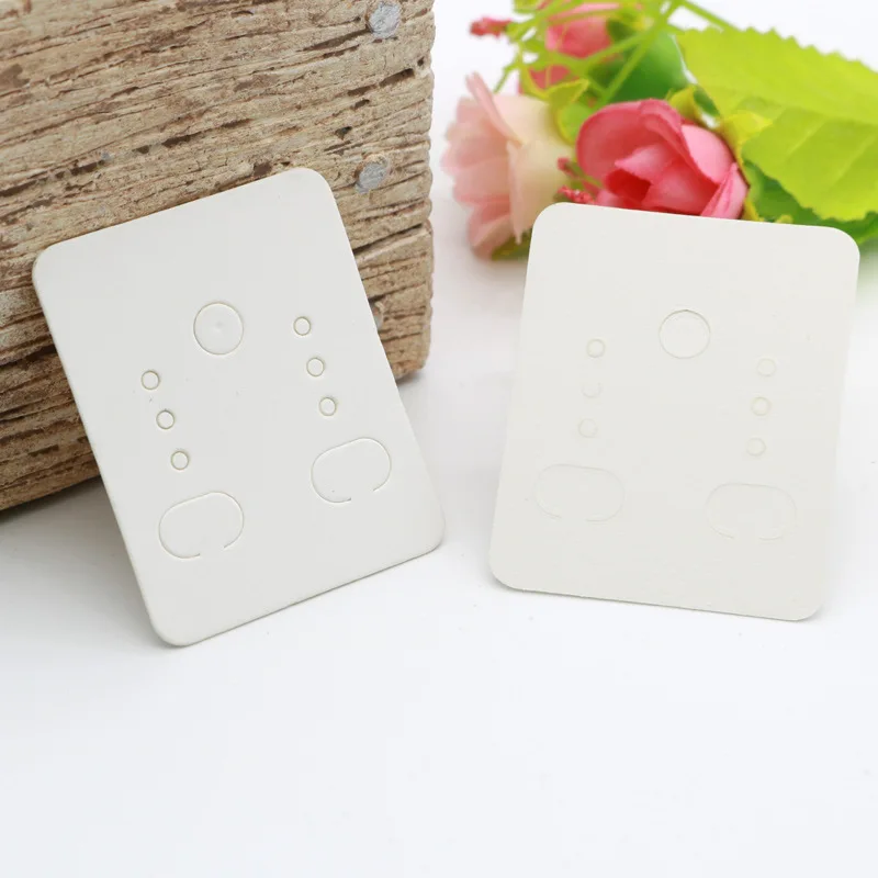 50pcs/lot 3.8x4.8cm Blank Kraft Paper Earring Display Cards Earring Package Hang Tag Card for DIY Ear Studs Jewelry Display Card