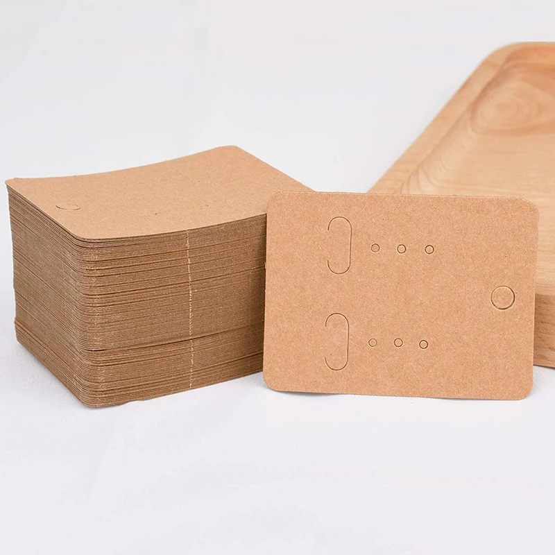 50pcs/lot 3.8x4.8cm Blank Kraft Paper Earring Display Cards Earring Package Hang Tag Card for DIY Ear Studs Jewelry Display Card