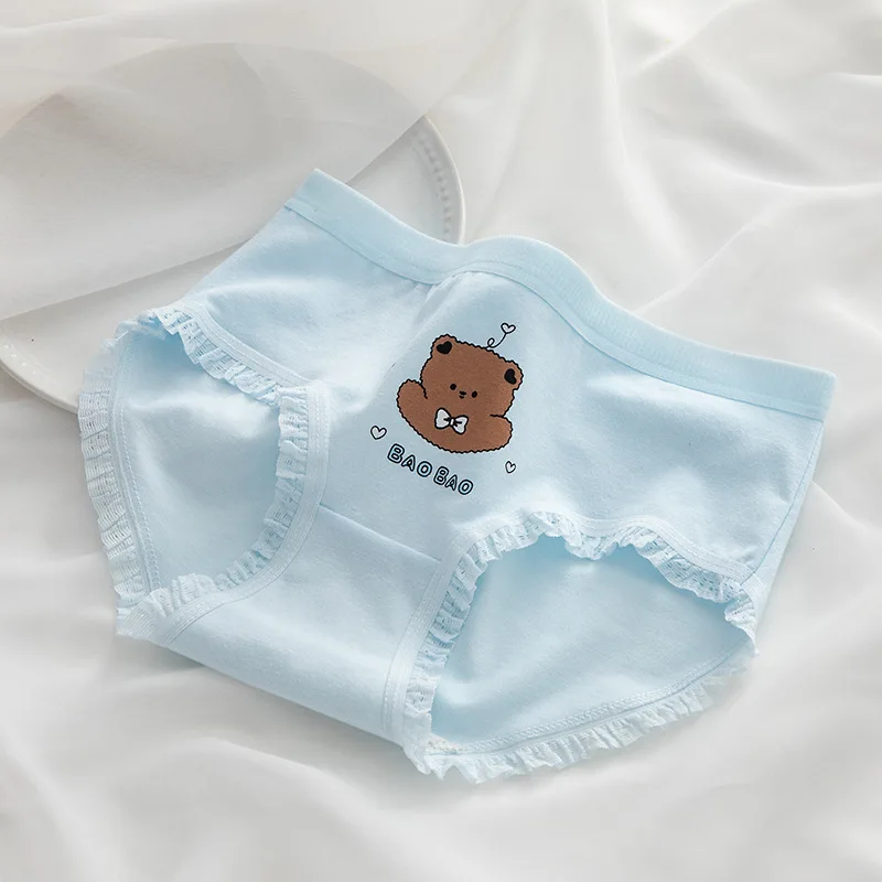 M-XL Cotton Panties Women's Underwear Lovely Girl's Briefs Plus Size Medium Waist Comfort Underpants Female Lingerie For Woman