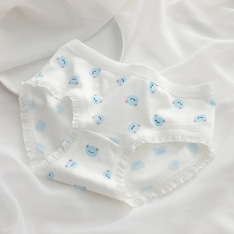 M-XL Cotton Panties Women's Underwear Lovely Girl's Briefs Plus Size Medium Waist Comfort Underpants Female Lingerie For Woman