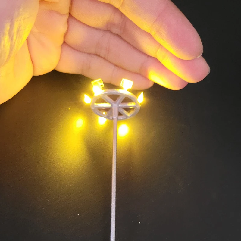 Ho Scale Model Lamp Tower Lighting 12v Model Lights Layout Lamppost Train Playground Stadium Overhead Light Warm/cold White