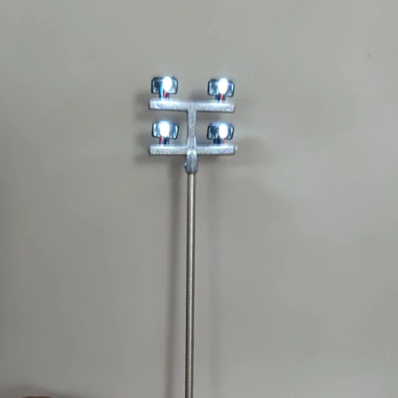 Ho Scale Model Lamp Tower Lighting 12v Model Lights Layout Lamppost Train Playground Stadium Overhead Light Warm/cold White