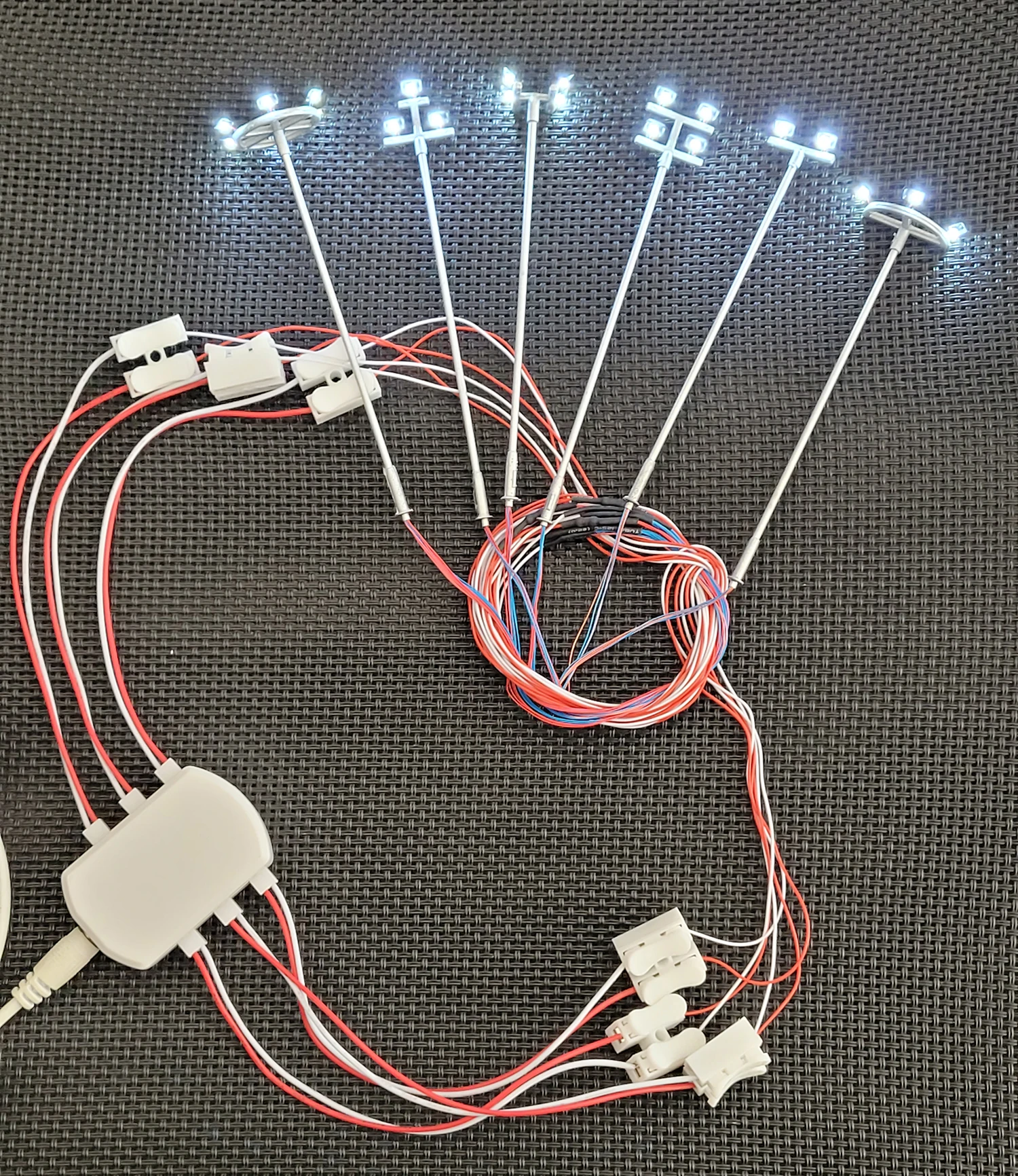 Ho Scale Model Lamp Tower Lighting 12v Model Lights Layout Lamppost Train Playground Stadium Overhead Light Warm/cold White