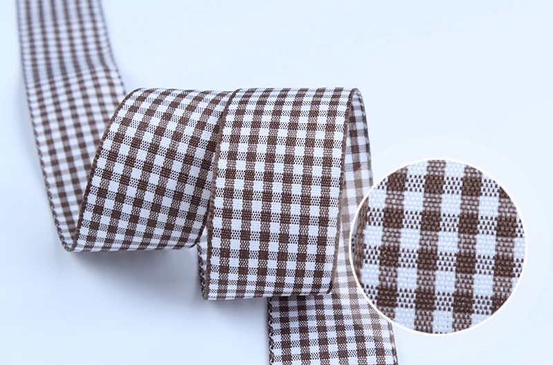 10mm 25mm Lattice Plaid Ribbons Bow Gift Wrapping Polyester Handmade DIY Accessories,5 yards / lot