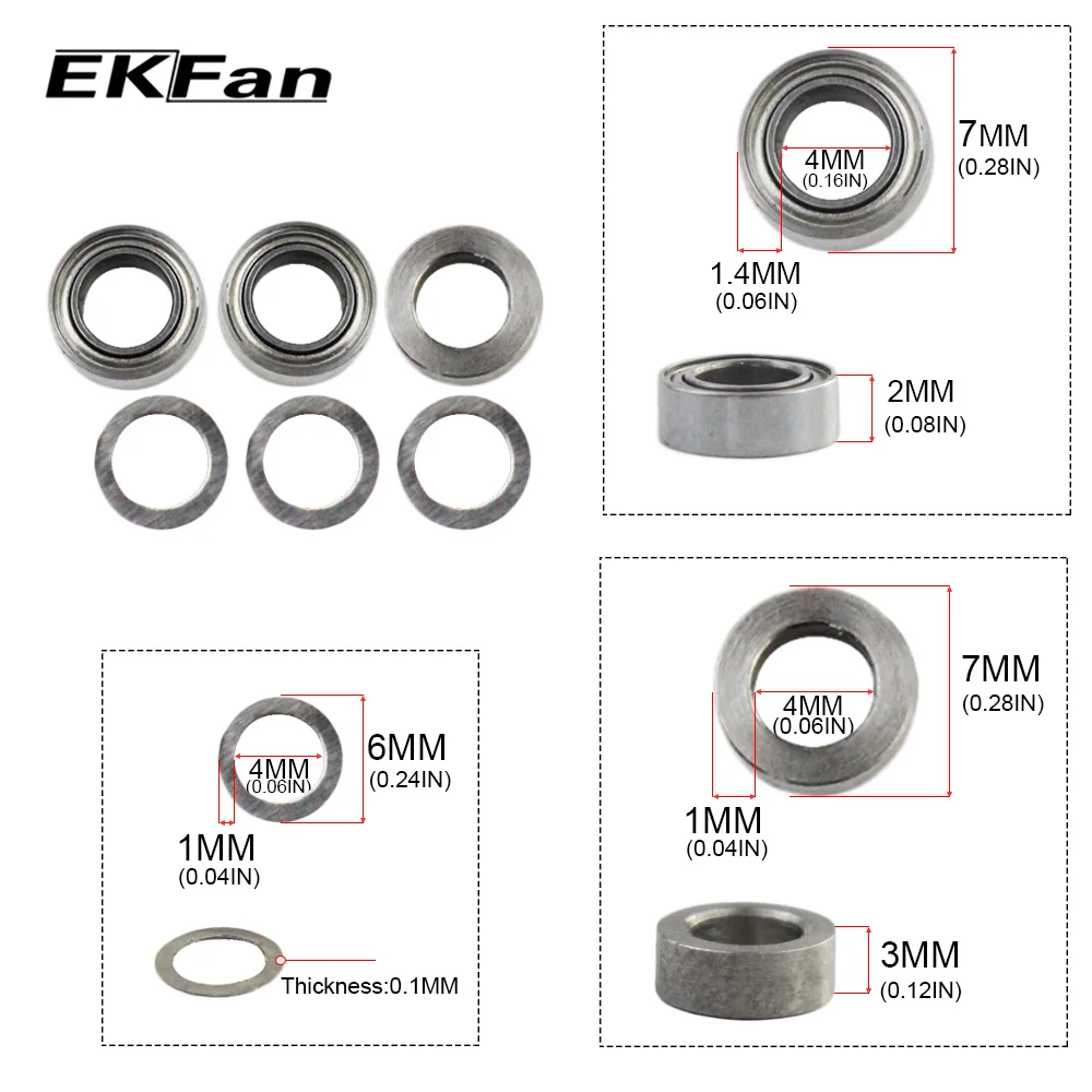 EKFan 1 Set Fishing Handle Knob Tool for Stainless Steel Axle Bearing Washers Gasket Screw Assembling Fishing Knob Tools Parts