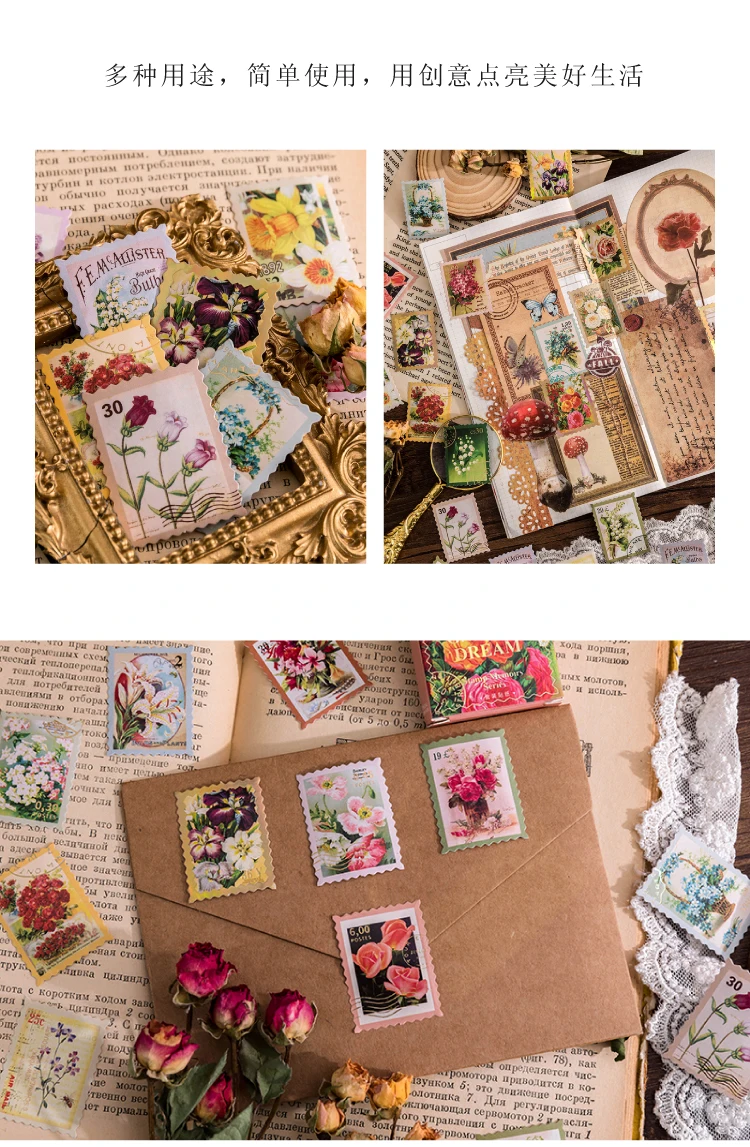 TIANZI 45pcs Kawaii Mini Box Adhesive Stickers Scrapbooking Label Diary Stationery Album Phone Journal Planner