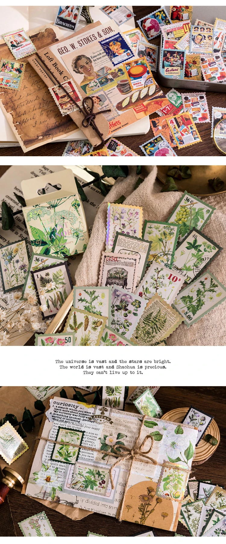 TIANZI 45pcs Kawaii Mini Box Adhesive Stickers Scrapbooking Label Diary Stationery Album Phone Journal Planner