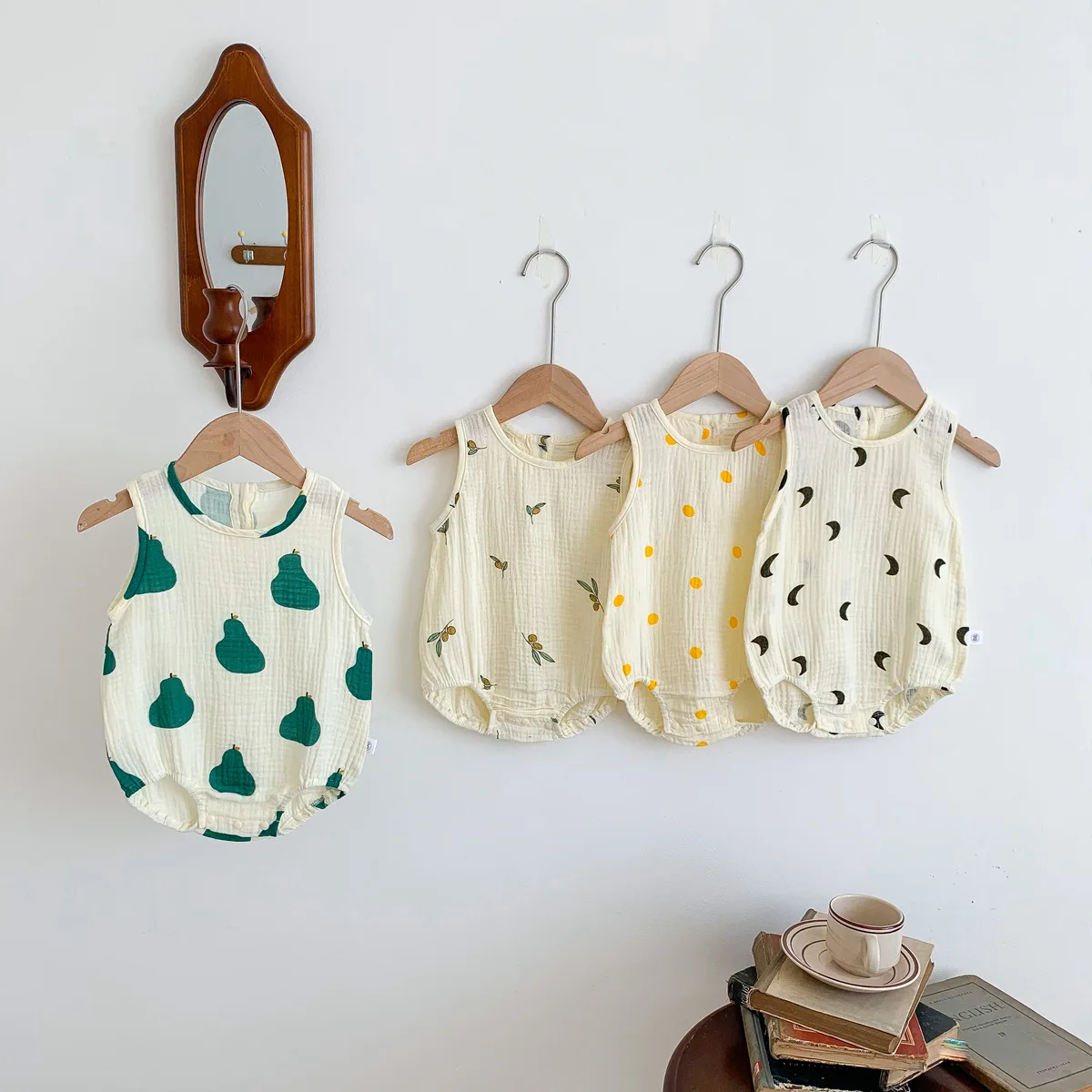 2025 New In Summer Infant Newborn Baby Girls Boys Wrinkle Cloth Cotton Outfits Kids Casual Jumpsuits Toddler Bodysuits