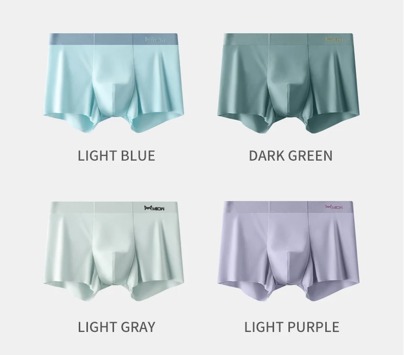 MIIOW 3Pcs Ice Silk Man Underwear Boxer Metal Fiber Antistatic Men Underpants Seamless Cut Hem Men's Panties Boxers Shorts Trunk