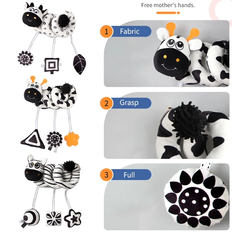 Sensory Baby Plush Rattle Toys Stroller Musical Mobile Hanging Toys Baby Rattles Mobiles Babies Newborns Games Toy 0 6 12 Months