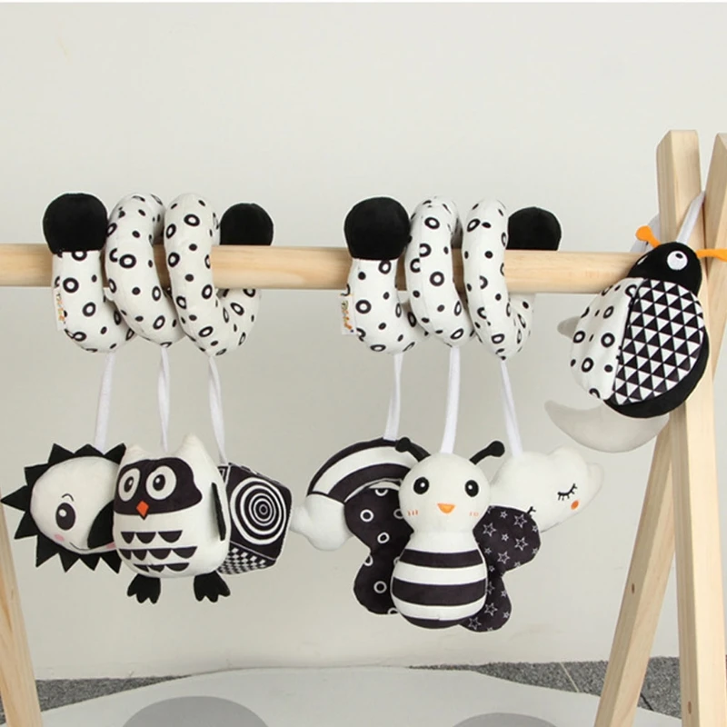 Sensory Baby Plush Rattle Toys Stroller Musical Mobile Hanging Toys Baby Rattles Mobiles Babies Newborns Games Toy 0 6 12 Months