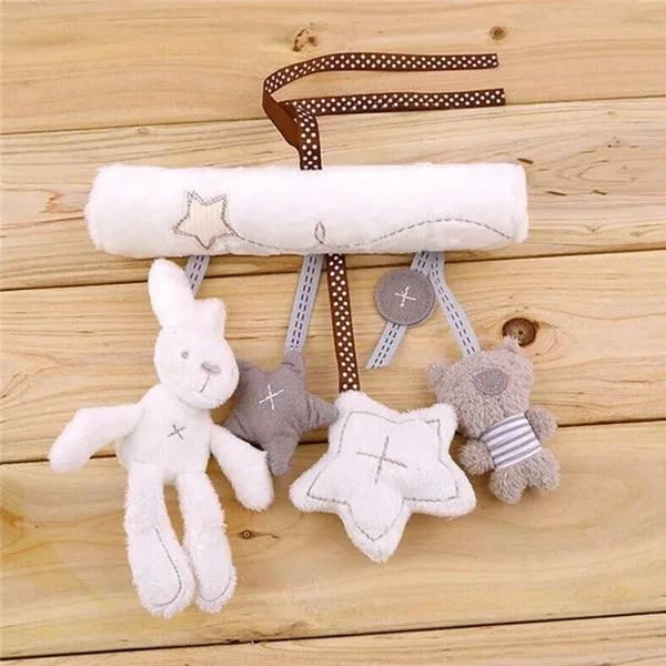 Sensory Baby Plush Rattle Toys Stroller Musical Mobile Hanging Toys Baby Rattles Mobiles Babies Newborns Games Toy 0 6 12 Months