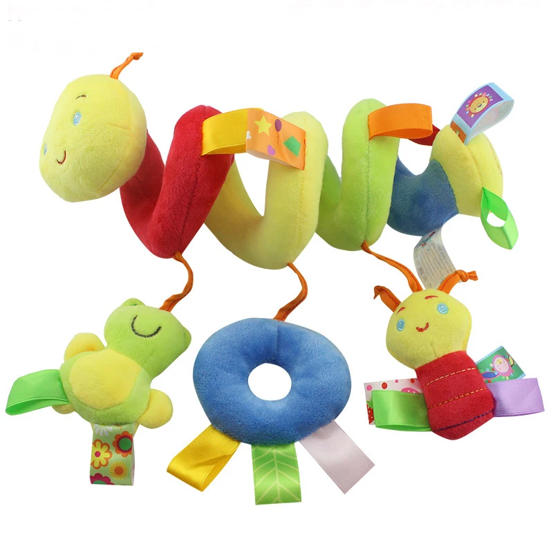 Sensory Baby Plush Rattle Toys Stroller Musical Mobile Hanging Toys Baby Rattles Mobiles Babies Newborns Games Toy 0 6 12 Months