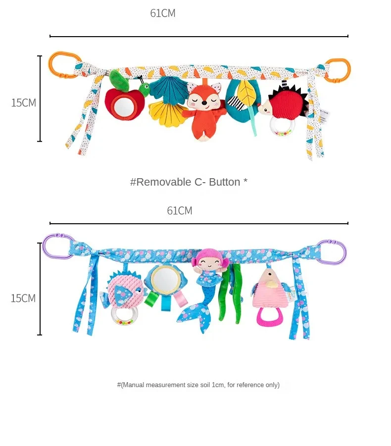 Sensory Baby Plush Rattle Toys Stroller Musical Mobile Hanging Toys Baby Rattles Mobiles Babies Newborns Games Toy 0 6 12 Months