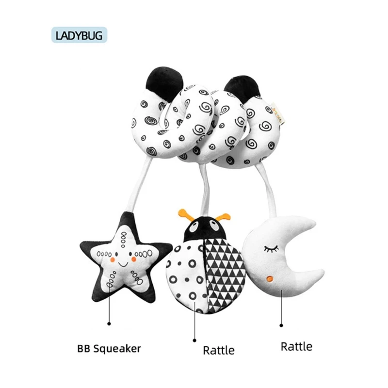 Sensory Baby Plush Rattle Toys Stroller Musical Mobile Hanging Toys Baby Rattles Mobiles Babies Newborns Games Toy 0 6 12 Months
