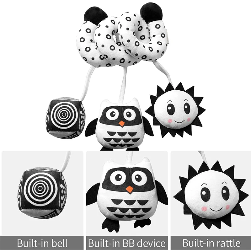 Sensory Baby Plush Rattle Toys Stroller Musical Mobile Hanging Toys Baby Rattles Mobiles Babies Newborns Games Toy 0 6 12 Months