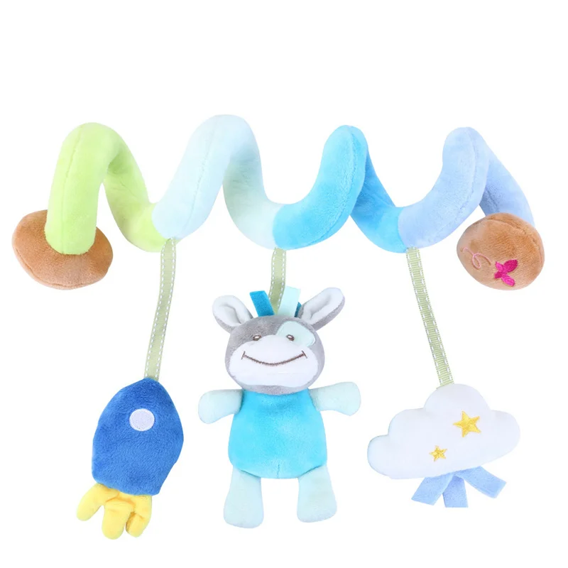 Sensory Baby Plush Rattle Toys Stroller Musical Mobile Hanging Toys Baby Rattles Mobiles Babies Newborns Games Toy 0 6 12 Months