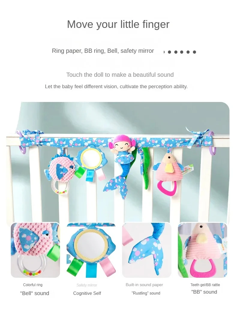 Sensory Baby Plush Rattle Toys Stroller Musical Mobile Hanging Toys Baby Rattles Mobiles Babies Newborns Games Toy 0 6 12 Months