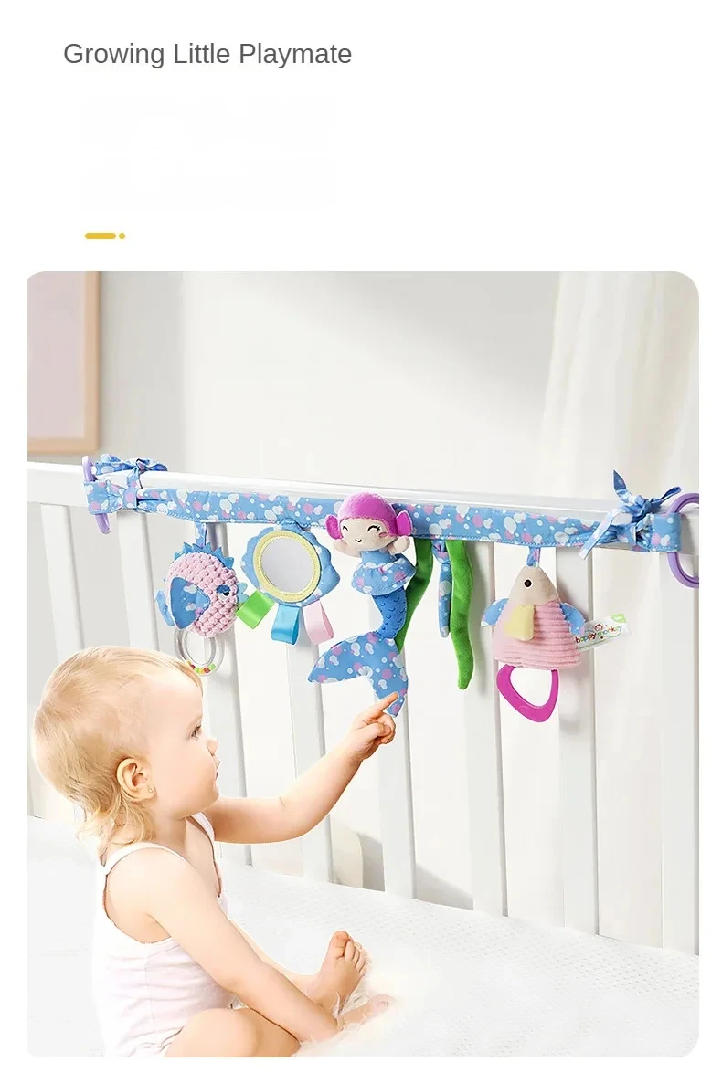 Sensory Baby Plush Rattle Toys Stroller Musical Mobile Hanging Toys Baby Rattles Mobiles Babies Newborns Games Toy 0 6 12 Months