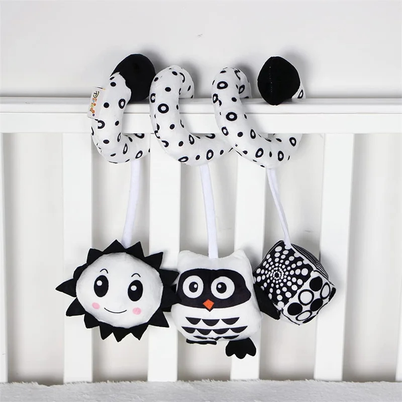 Sensory Baby Plush Rattle Toys Stroller Musical Mobile Hanging Toys Baby Rattles Mobiles Babies Newborns Games Toy 0 6 12 Months