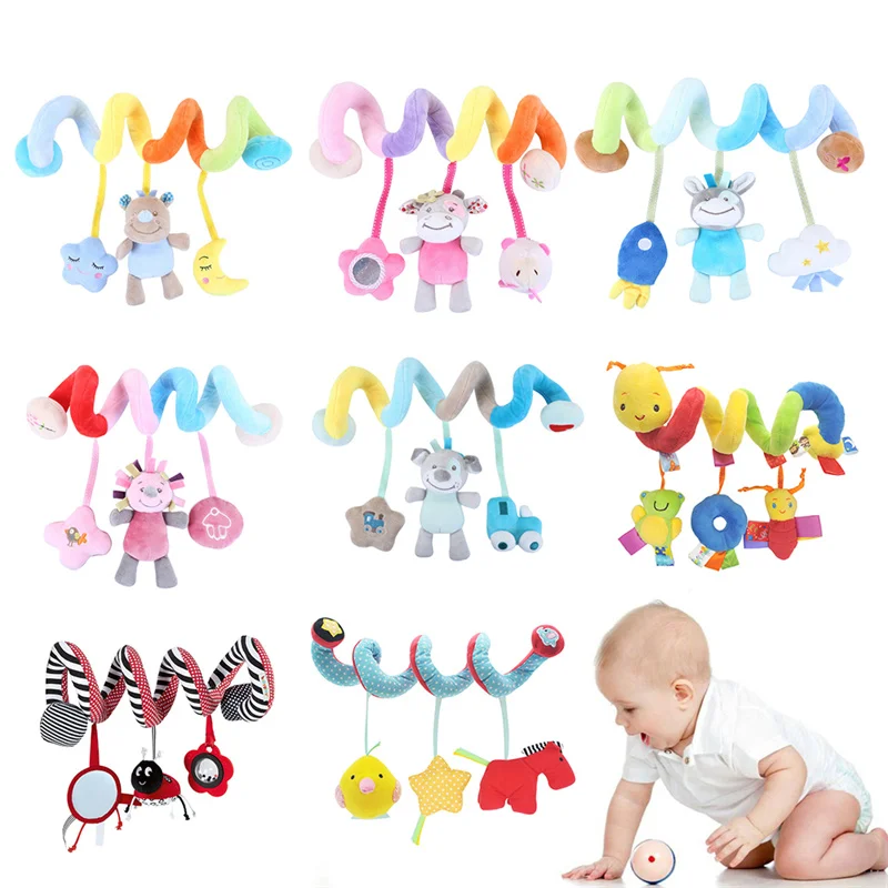 Sensory Baby Plush Rattle Toys Stroller Musical Mobile Hanging Toys Baby Rattles Mobiles Babies Newborns Games Toy 0 6 12 Months