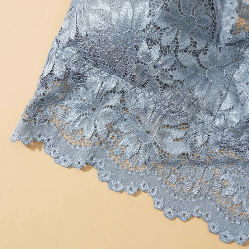 New Women Lace Bras Top Comfortable Bralette Solid Color Sexy Underwear Vest Female Hollow Out Wireless Lingerie Seamless Bra