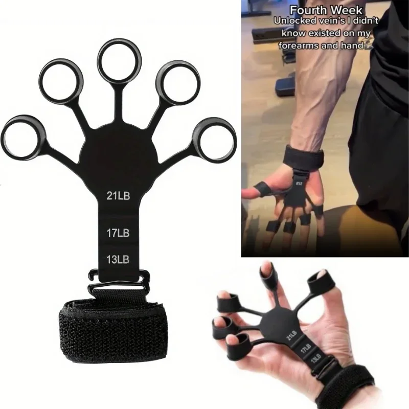 5-Finger Trainer Silicone Wrist Grip Strengthener Hand Strength Recovery for Fingers Therapy & Vein Circulation Improvement