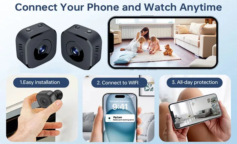 Mini WiFi Camera 2.4G Wifi Wireless Security Protection Remote Monitor Indoor Baby Voice Video Surveillance Smart Device