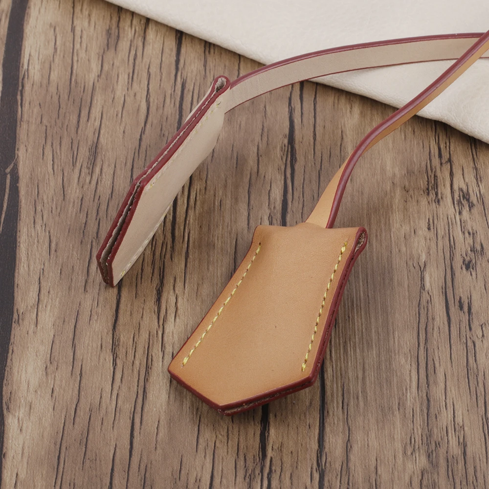 Luggage Tag Handbag Hang Tag Accessories Vachetta Leather Travel Luggage Tag Key Bell Purse Bag Charm