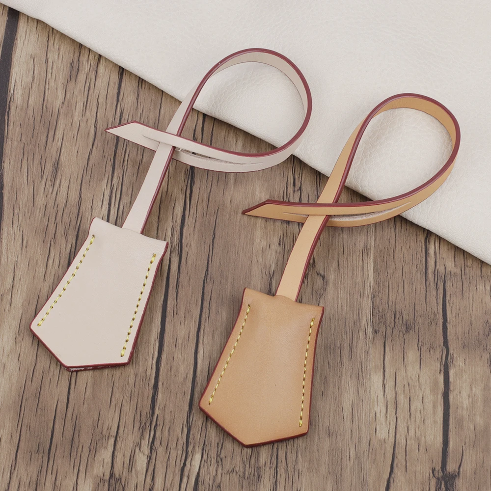 Luggage Tag Handbag Hang Tag Accessories Vachetta Leather Travel Luggage Tag Key Bell Purse Bag Charm