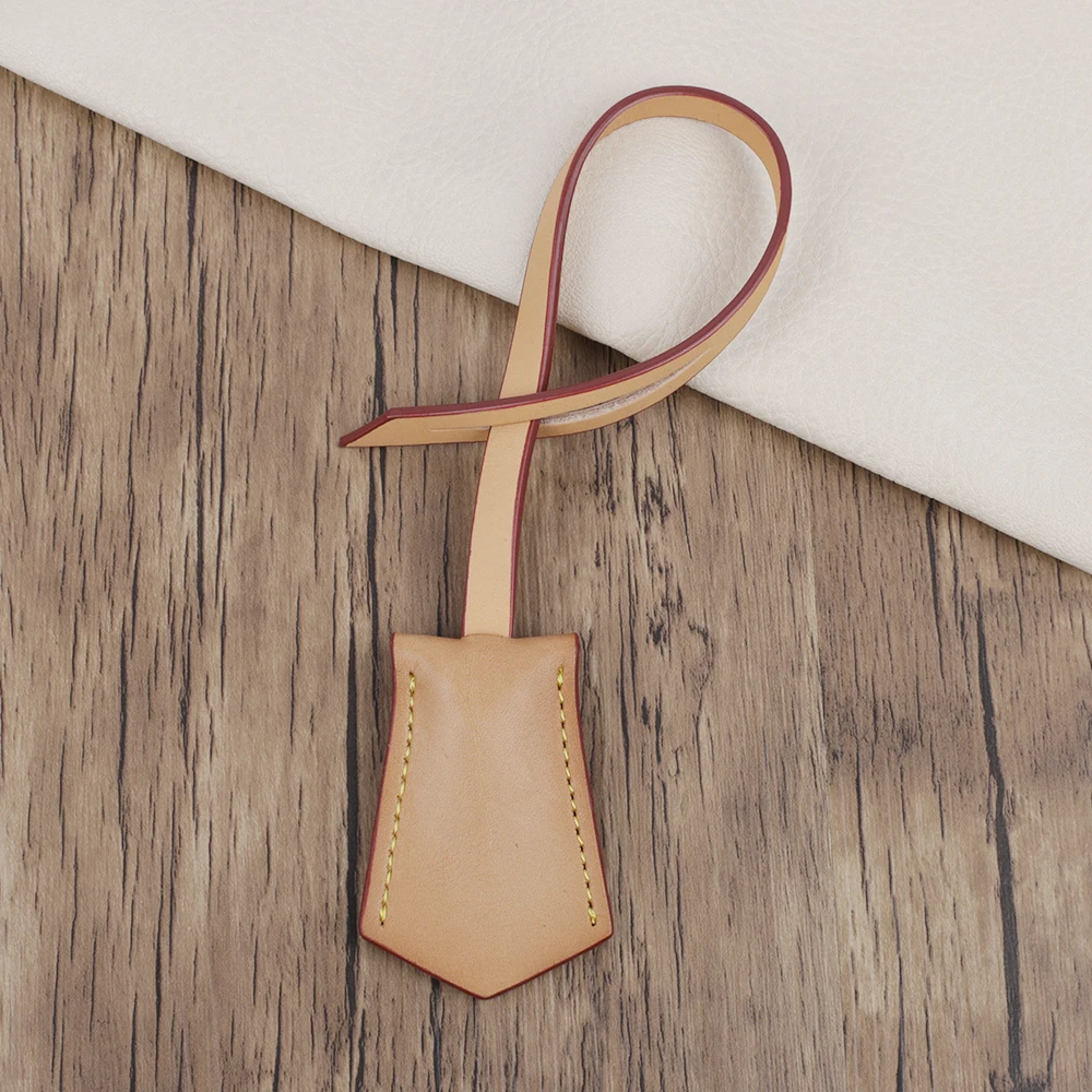 Luggage Tag Handbag Hang Tag Accessories Vachetta Leather Travel Luggage Tag Key Bell Purse Bag Charm