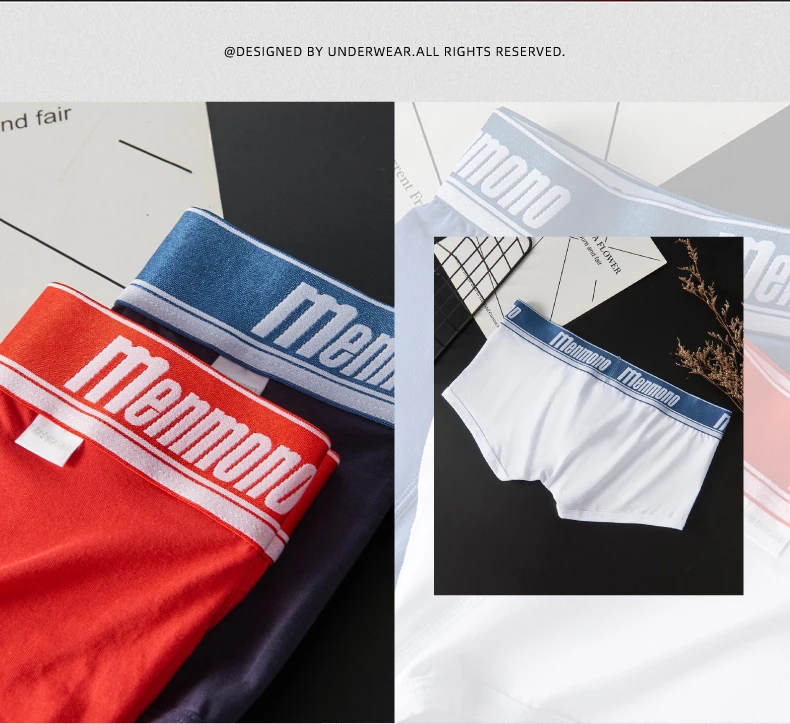 Trendy men's underwear sexy low waist tight comfortable breathable boxer pants pure cotton youth sports