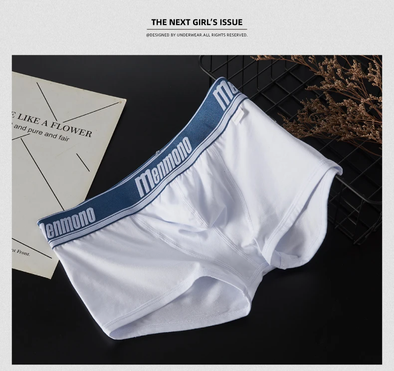 Trendy men's underwear sexy low waist tight comfortable breathable boxer pants pure cotton youth sports