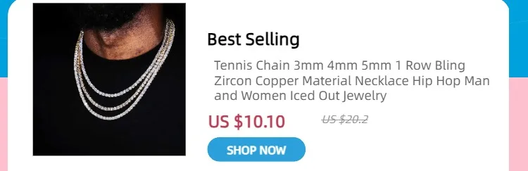 Hip Hop Jewelry 1 Row Iced Out Tennis Chain Bling CZ Men Diamond Cubic Zirconia Choker Necklace Women Drop Shipping
