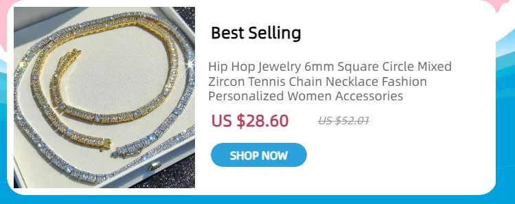 Hip Hop Jewelry 1 Row Iced Out Tennis Chain Bling CZ Men Diamond Cubic Zirconia Choker Necklace Women Drop Shipping