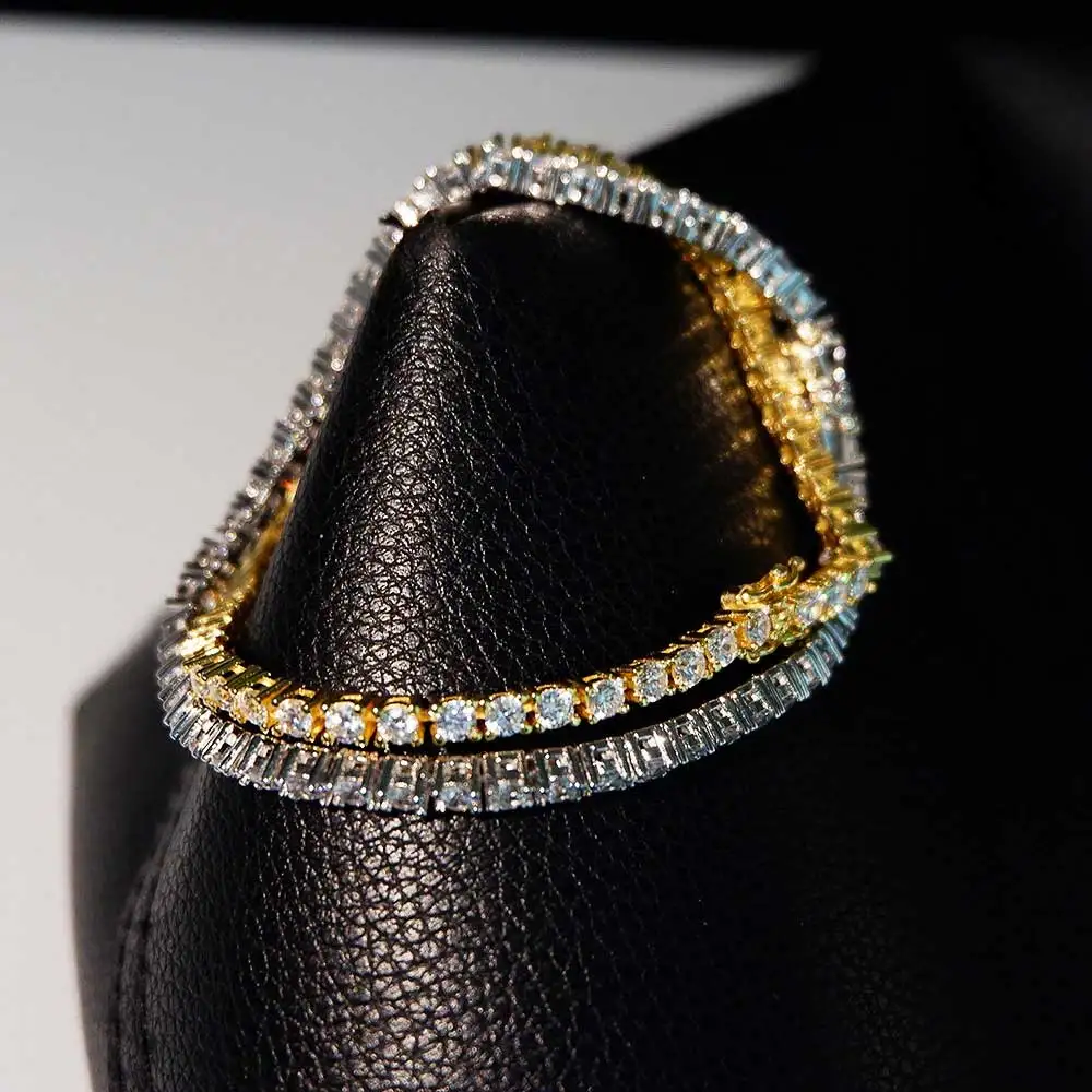 Hip Hop Jewelry 1 Row Iced Out Tennis Chain Bling CZ Men Diamond Cubic Zirconia Choker Necklace Women Drop Shipping