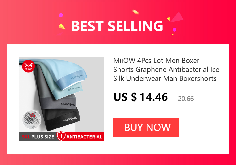 MIIOW 4Pcs Early Autumn Men Underwear Print Refreshing Man Boxer Underpants recycled fiber Breathable Mens Panties Boxershorts