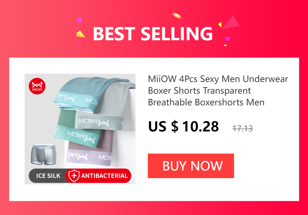 MIIOW 4Pcs Early Autumn Men Underwear Print Refreshing Man Boxer Underpants recycled fiber Breathable Mens Panties Boxershorts
