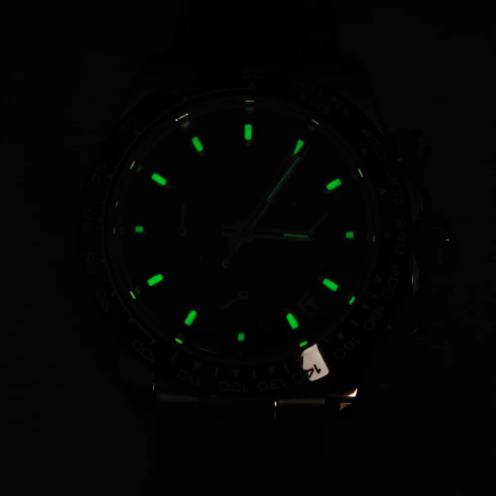 20 Color Business 39mm Quartz Watch Men's Timing Sapphire Crystal VK63 Movement Calendar Luminous Blue Dial Stainless Steel Stra