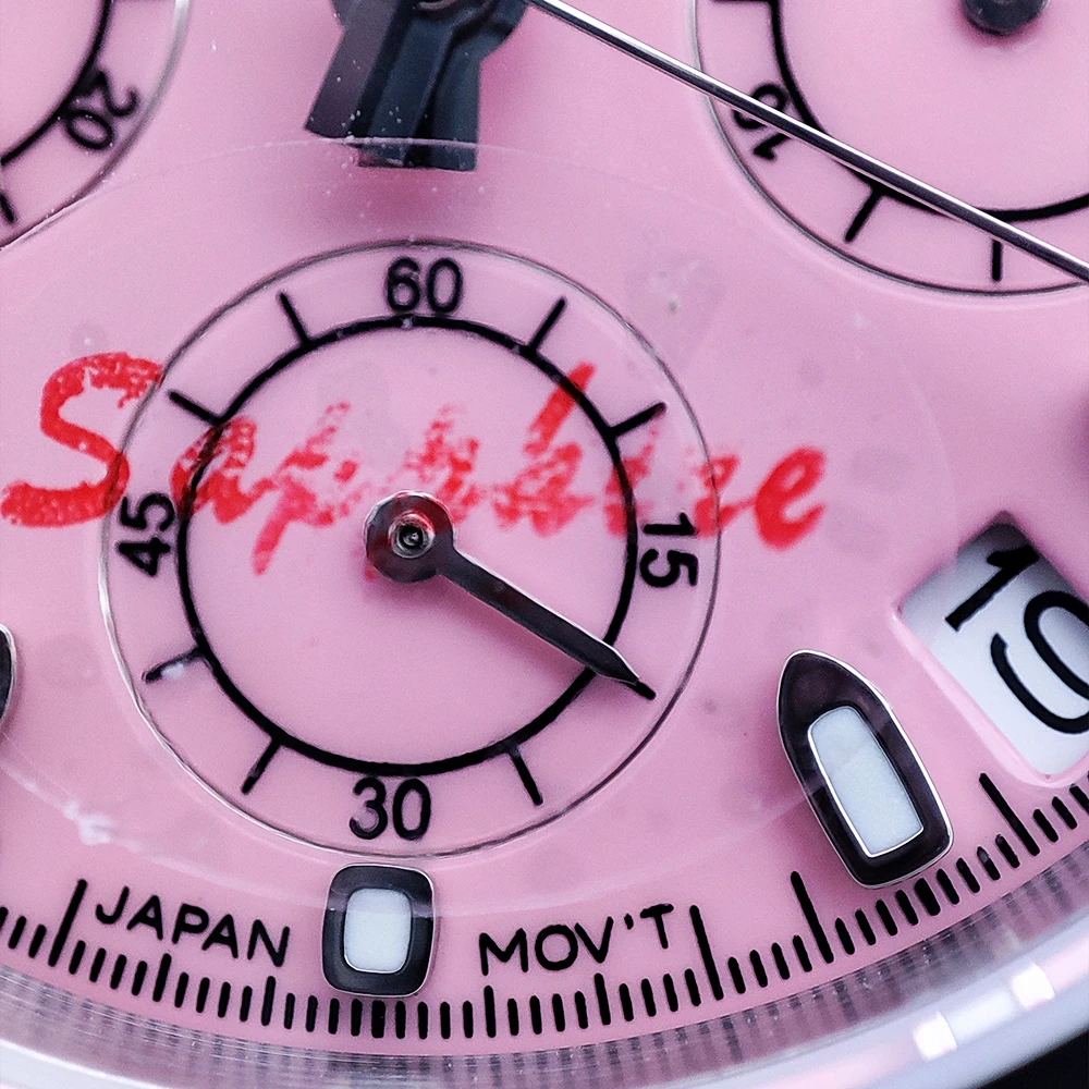 20 Color Business 39mm Quartz Watch Men's Timing Sapphire Crystal VK63 Movement Calendar Luminous Blue Dial Stainless Steel Stra