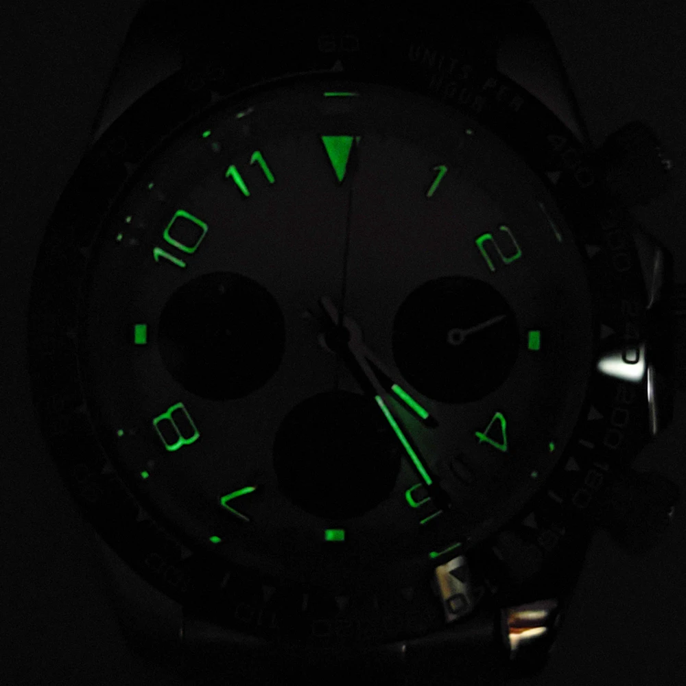 20 Color Business 39mm Quartz Watch Men's Timing Sapphire Crystal VK63 Movement Calendar Luminous Blue Dial Stainless Steel Stra