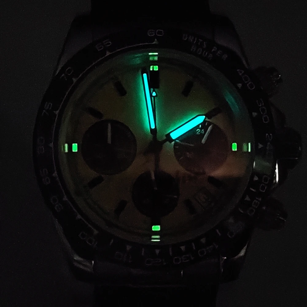20 Color Business 39mm Quartz Watch Men's Timing Sapphire Crystal VK63 Movement Calendar Luminous Blue Dial Stainless Steel Stra