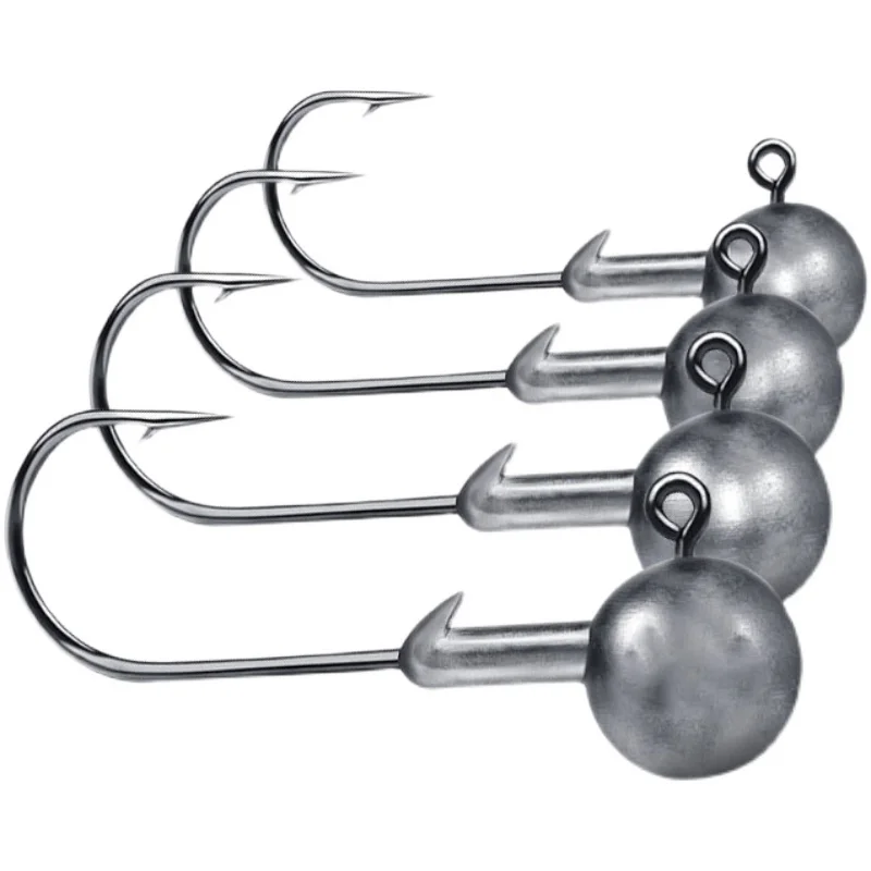 MrLurion 30pcs 1g 2g 3g 5g 10g 14g 18g 22g 25g 28g Fishing jigging head hook ,round head rigs fishhook for soft worm crank lures