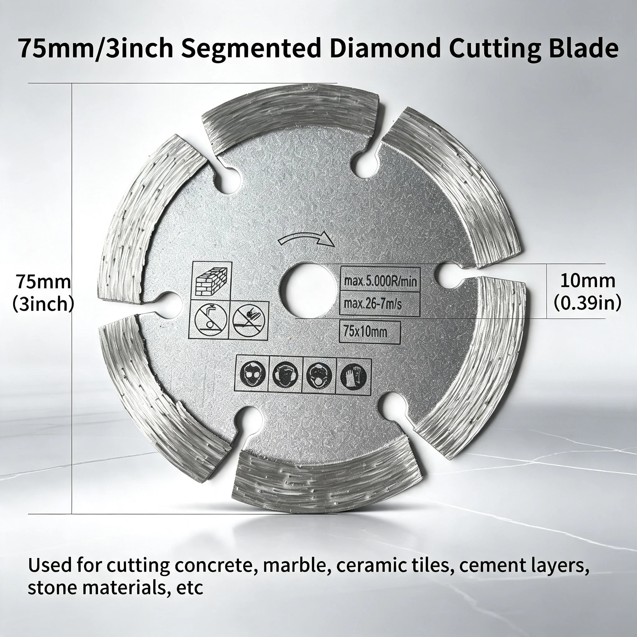 7Pcs Procut3-Inch Circular Saw Blade Set with 75mm Grinding Disc - Durable Steel Structure, Including Chain Saw Disc Blades, Me