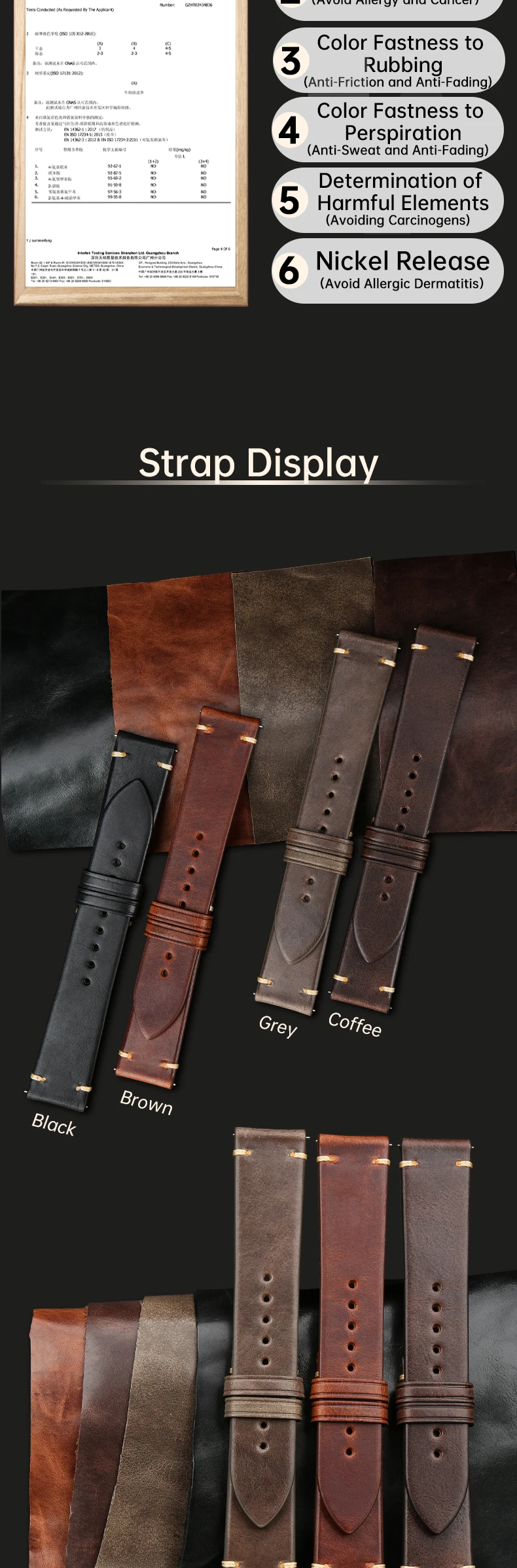 MAIKES Quick Release Watch Strap Butterfly Clasp Cow Leather Made in Tuscany Italy Accessories Bracelet Watch band