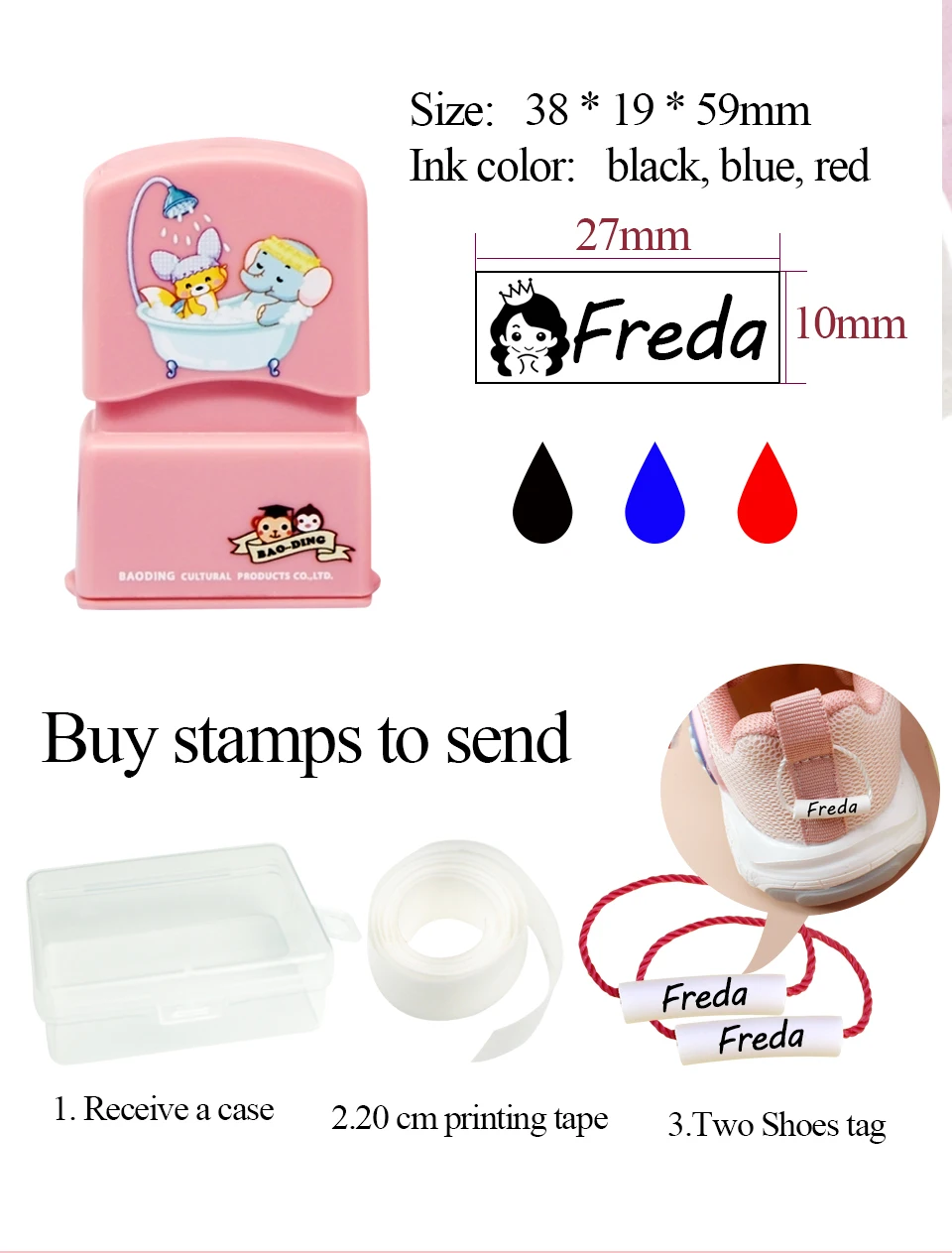 Custom-Made Baby Name Stamp DIY For Children Name Seal Student Clothes Chapter Not Easy To Fade Security Name Stamp Sticker