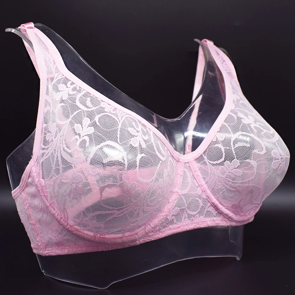 Plus Size Lace Bralette Bras For Women Hollow Out Bra Underwire Womens Underwear Tops Embroidery Mesh Lingerie Brassiere A B C D