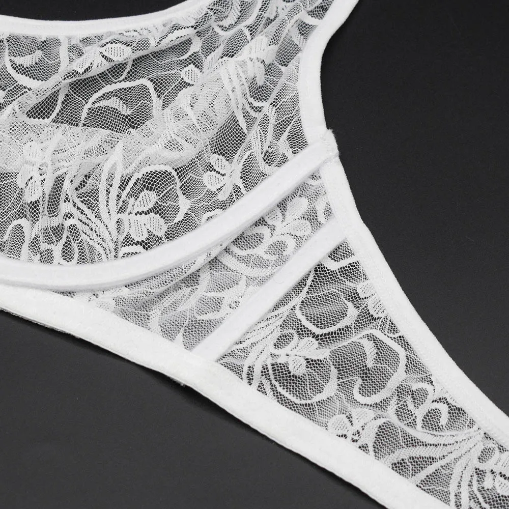 Plus Size Lace Bralette Bras For Women Hollow Out Bra Underwire Womens Underwear Tops Embroidery Mesh Lingerie Brassiere A B C D