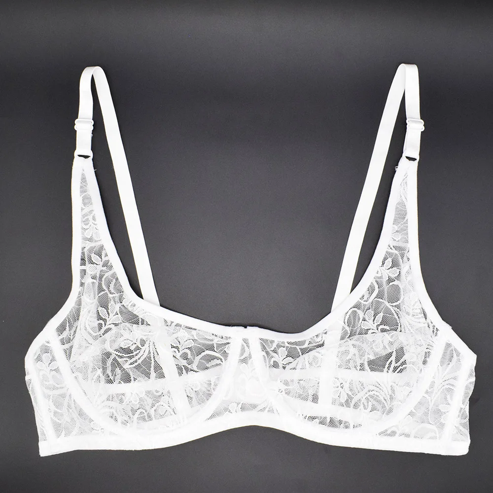 Plus Size Lace Bralette Bras For Women Hollow Out Bra Underwire Womens Underwear Tops Embroidery Mesh Lingerie Brassiere A B C D