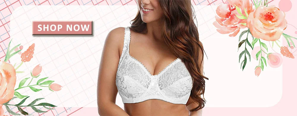 Plus Size Lace Bralette Bras For Women Hollow Out Bra Underwire Womens Underwear Tops Embroidery Mesh Lingerie Brassiere A B C D